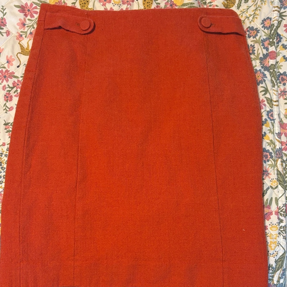 J. Crew Vibrant Red 100% wool Pencil Skirt